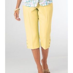Alfred Dunner 12 Petite Yellow CAPRIS🌞